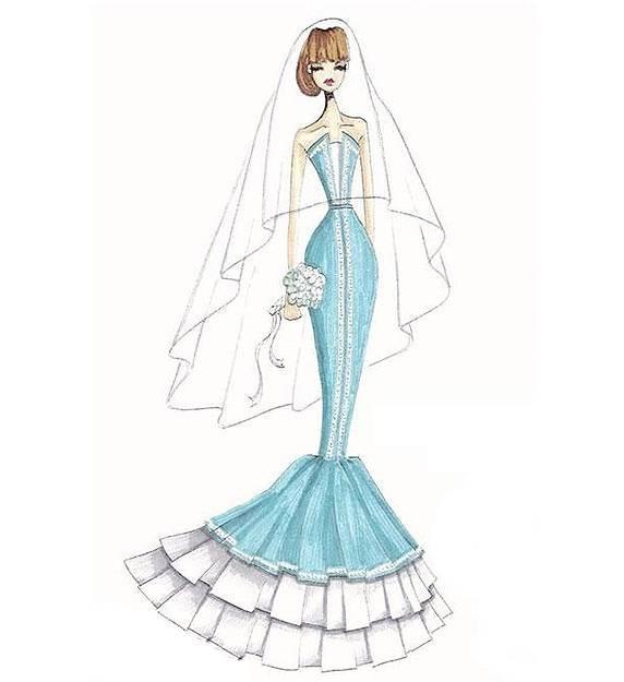 婚纱手稿-婚纱礼服设计-服装设计