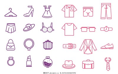 时尚与实用的完美交融 时装与日用百货的图标设计